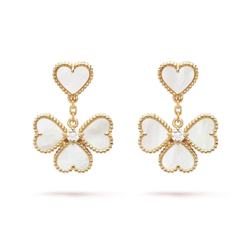 [Super CiCi ]CLOVER SWEET WHITE MOP EARRINGS
