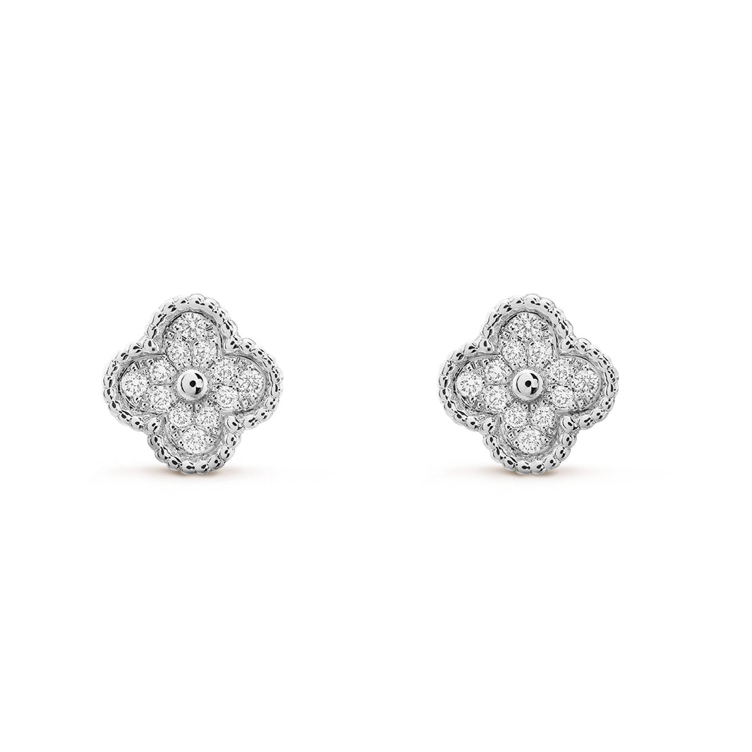 [Super Jewellery]CLOVER MINI DIAMOND STUD EARRINGS