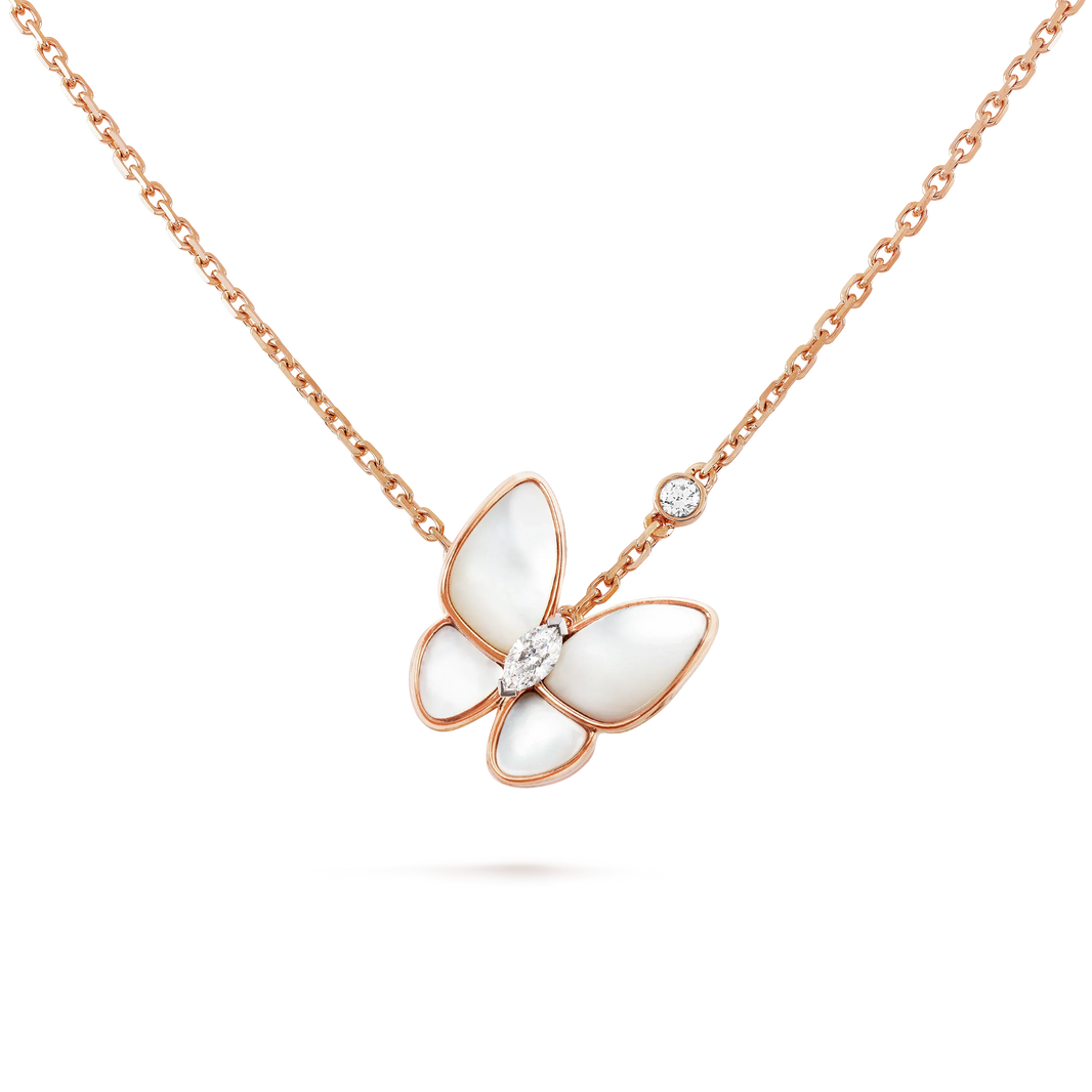 [Super Jewellery]BUTTERFLY MOP DIAMOND NECKLACE