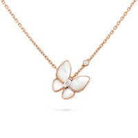 [Super Jewellery]BUTTERFLY MOP DIAMOND NECKLACE