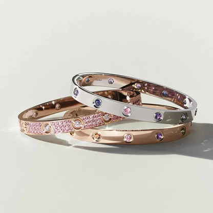 [Super Jewellery]Classic 6.1mm Love Bracelet 10-Diamond Multicolor