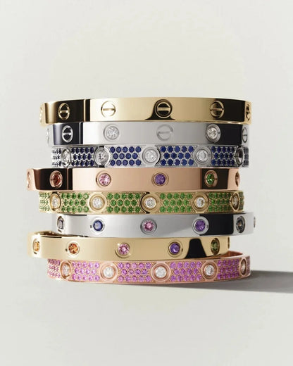 Classic 6.1mm Love Bracelet 10-Diamond Full Pavé