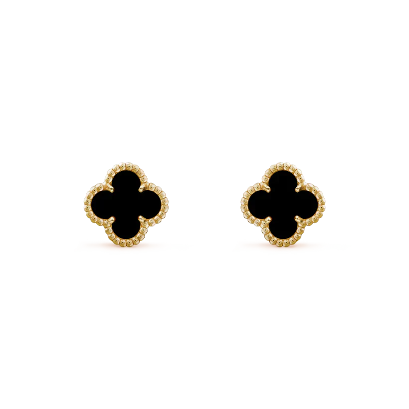 [Super Jewellery]CLOVER MINI 9.5MM BLACK MOP EARRINGS