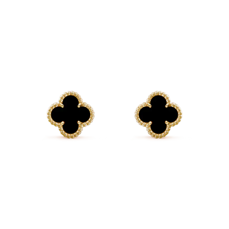 [Super Jewellery]CLOVER MINI 9.5MM BLACK MOP EARRINGS