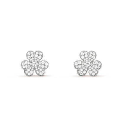 [Super Jewellery]CLOVER COMOS DIAMOND EARRINGS SILVER
