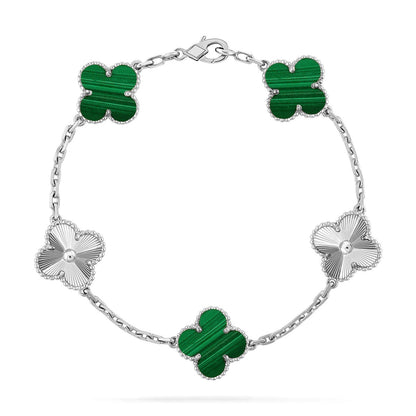 [Super Jewellery] CLOVER 5 MOTIF MALACHITE BRACELET COLLECTION