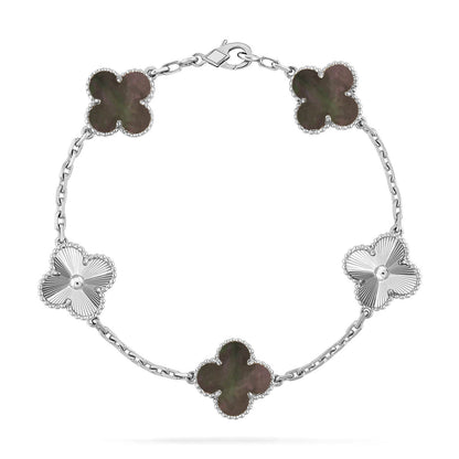 [Super Jewellery] CLOVER 5 MOTIF GRAY MOP BRACELET COLLECTION