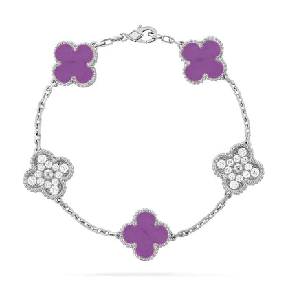 [Super Jewellery] CLOVER 5 MOTIF VIOLET BRACELET COLLECTION