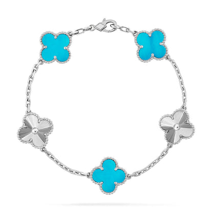 [Super Jewellery] CLOVER 5 MOTIF TURQUOISE BRACELET COLLECTION