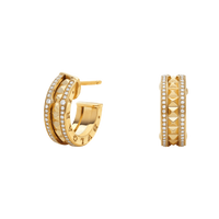 [Super]ZERO 1 ROCK GOLD EARRINGS WITH STUDDED SPIRAL AND PAVED DIAMONDS