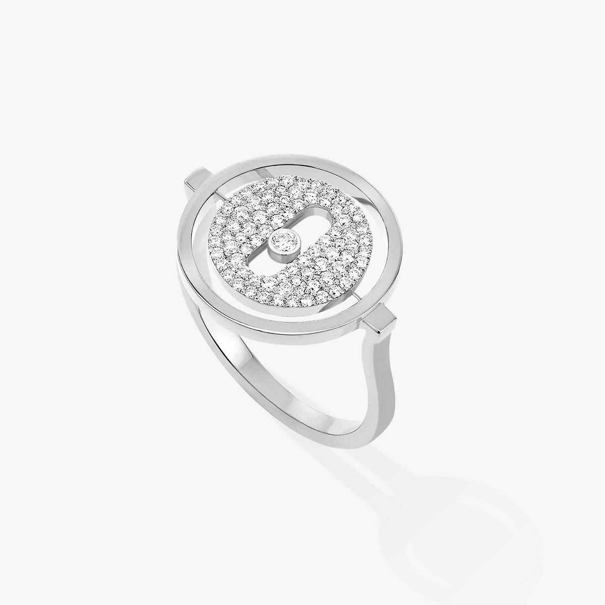 [Super CiCi]Lucky Move Paved Silver Diamond Ring