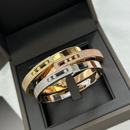 [Super Jewellery]Move Noa Rose Gold Pavé Diamond Bangle Bracelet