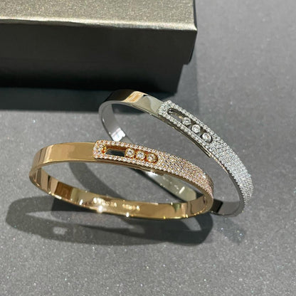 [Super Jewellery]Move Noa Rose Gold Pavé Diamond Bangle Bracelet