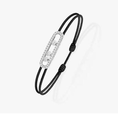 [Super Jewellery]Messika Care(s) pink cord pavé bracelet