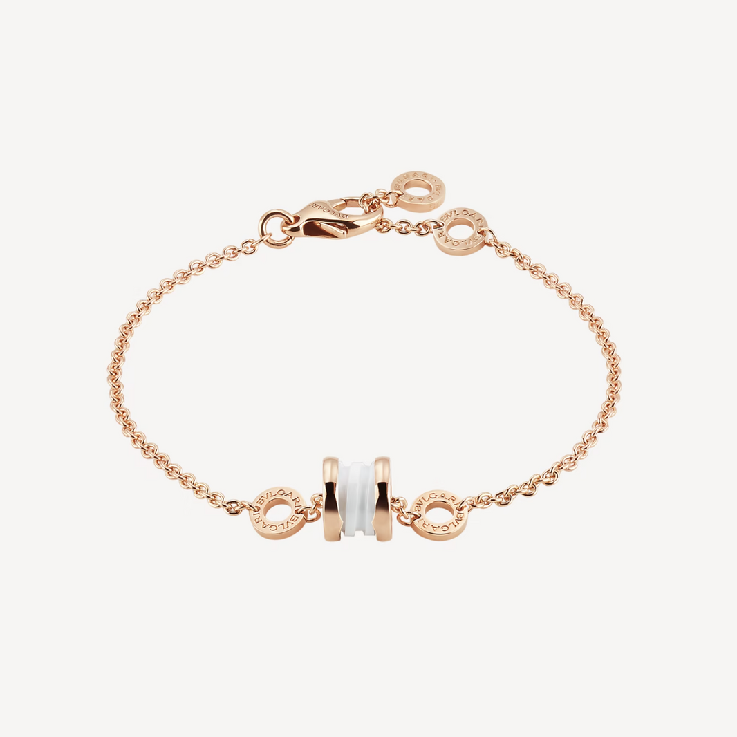 [Super]ZERO 1 SOFT PINK GOLD AND WHITE CERAMIC BRACELET