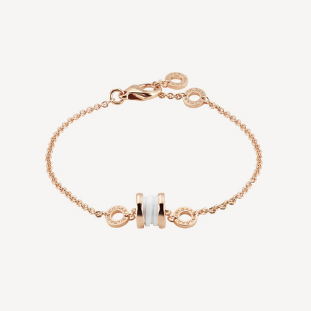 [Super]ZERO 1 SOFT PINK GOLD AND WHITE CERAMIC BRACELET