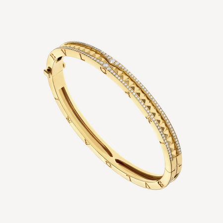 [Super]ZERO 1 SPIRAL AND PAVED DIAMOND GOLD BRACELET