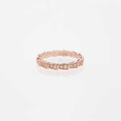 [Super]SERPENTI RING PINK GOLD DIAMOND PAVED 3MM