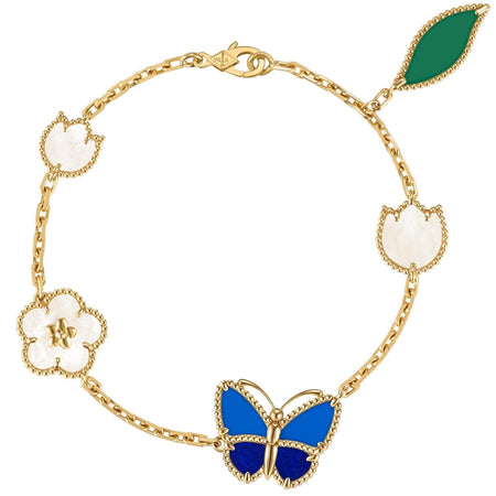 [Super Jewellery]LUCKY SPRING BUTTERFLY 5 MOTIF BRACELET