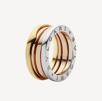 [Super]ZERO 1 THREE-BAND ROSE WHITE AND YELLOW RING