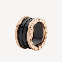 [Super]ZERO 1 FOUR-BAND LOOPS AND BLACK CERAMIC SPIRAL PINK GOLD RING