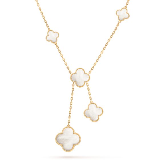 [Super Jewellery]CLOVER MOTHER OF PEARL NECKLACE 6 MOTIF