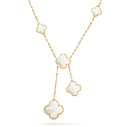 [Super Jewellery]CLOVER MOTHER OF PEARL NECKLACE 6 MOTIF