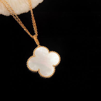 [Super Jewellery]CLOVER 25MM MOP LARGE PENDANT NECKLACE