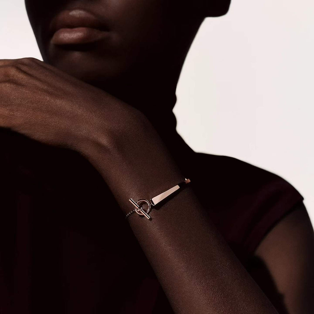 [Super Jewellery]CLOU DE FORGE BRACELET WITH SQUARE CONE STUDS