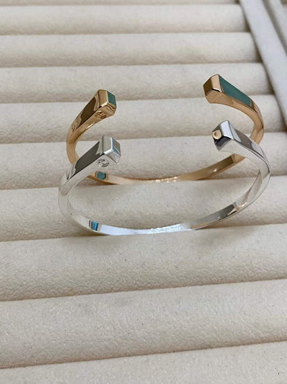 [Super Jewellery]CLOU DE FORGE SQUARE CONE STUDS OPEN CUFF ONE SIZE