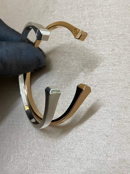 [Super Jewellery]CLOU DE FORGE SQUARE CONE STUDS OPEN CUFF ONE SIZE