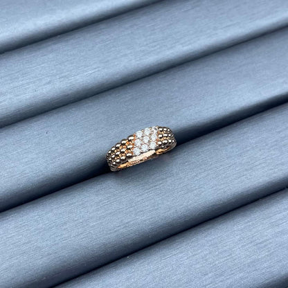 [Super Jewellery]NARROW BEADED RING WITH DIAMONDS