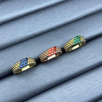 [Super Jewellery]NARROW BEADED RING WITH DIAMONDS