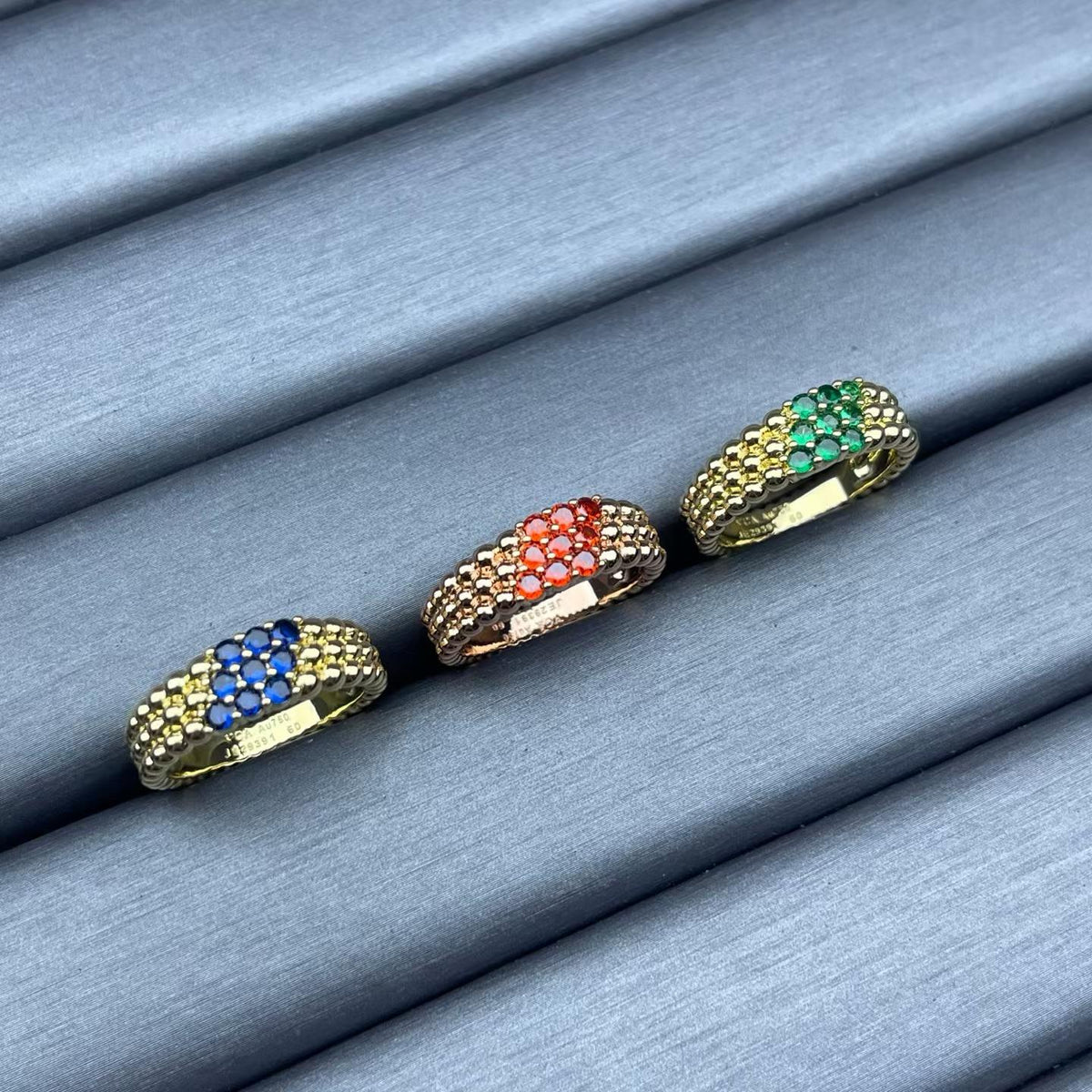 [Super CiCi]SCHMALER RING MIT PERLENBESATZ UND DIAMANTEN