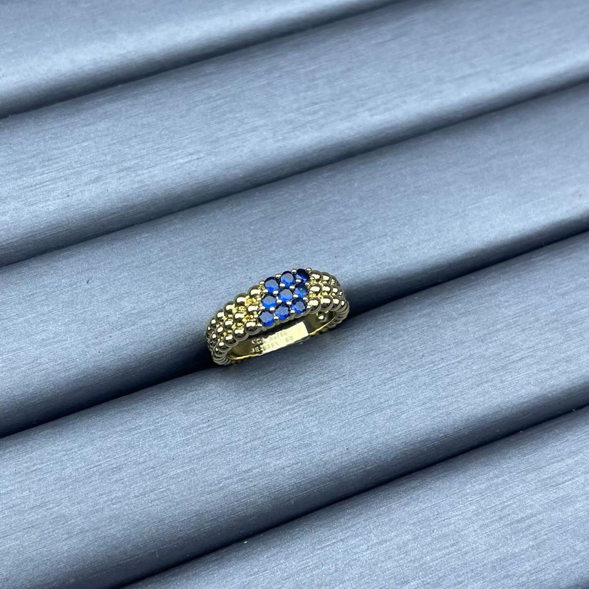 [Super CiCi]SCHMALER RING MIT PERLENBESATZ UND DIAMANTEN