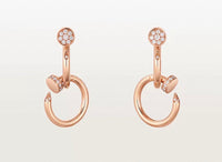[Super Jewellery]NAIL COLLECTION DIAMOND SET DOUBLE HOOP EARRINGS