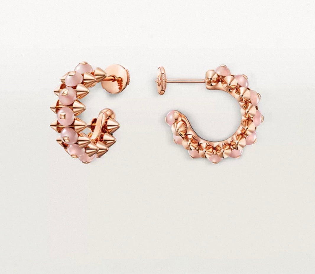 [Super Jewellery]CLASH COLLECTION AGATE CHALCEDONY STUD EARRINGS