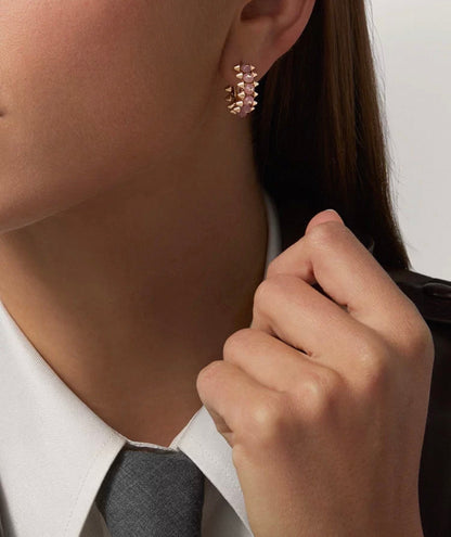[Super Jewellery]CLASH COLLECTION AGATE CHALCEDONY STUD EARRINGS