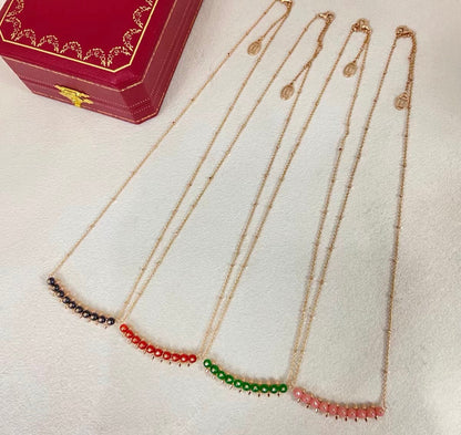 [：Super Jewellery]CLASH COLLECTION AGATE CHALCEDONY STUD NECKLACE