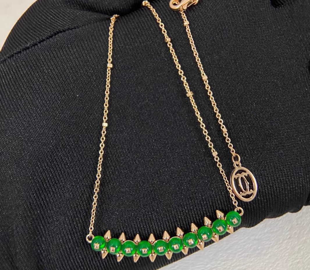 [：Super Jewellery]CLASH COLLECTION AGATE CHALCEDONY STUD NECKLACE
