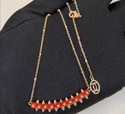 [：Super Jewellery]CLASH COLLECTION AGATE CHALCEDONY STUD NECKLACE