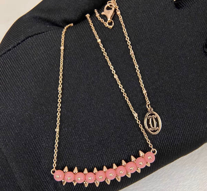 [：Super Jewellery]CLASH COLLECTION AGATE CHALCEDONY STUD NECKLACE