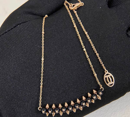 [：Super Jewellery]CLASH COLLECTION AGATE CHALCEDONY STUD NECKLACE