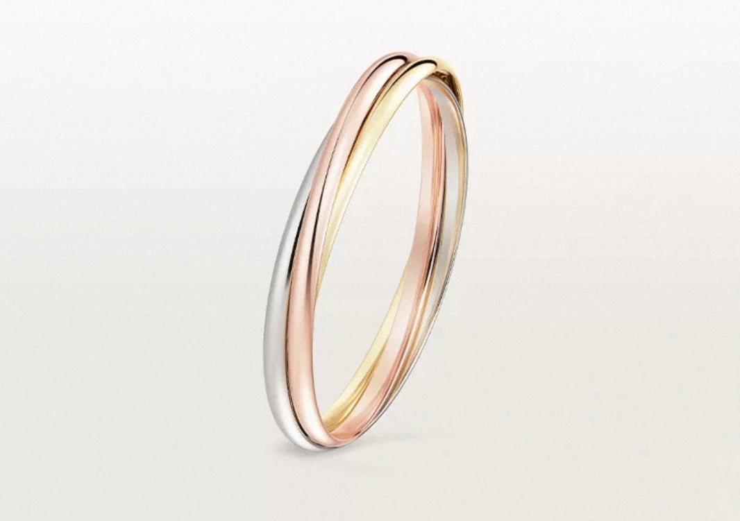 [Super-r13]TRINITY COLLECTION CLASSIC THREE-COLOUR GOLD TRIPLE BAND BANGLE