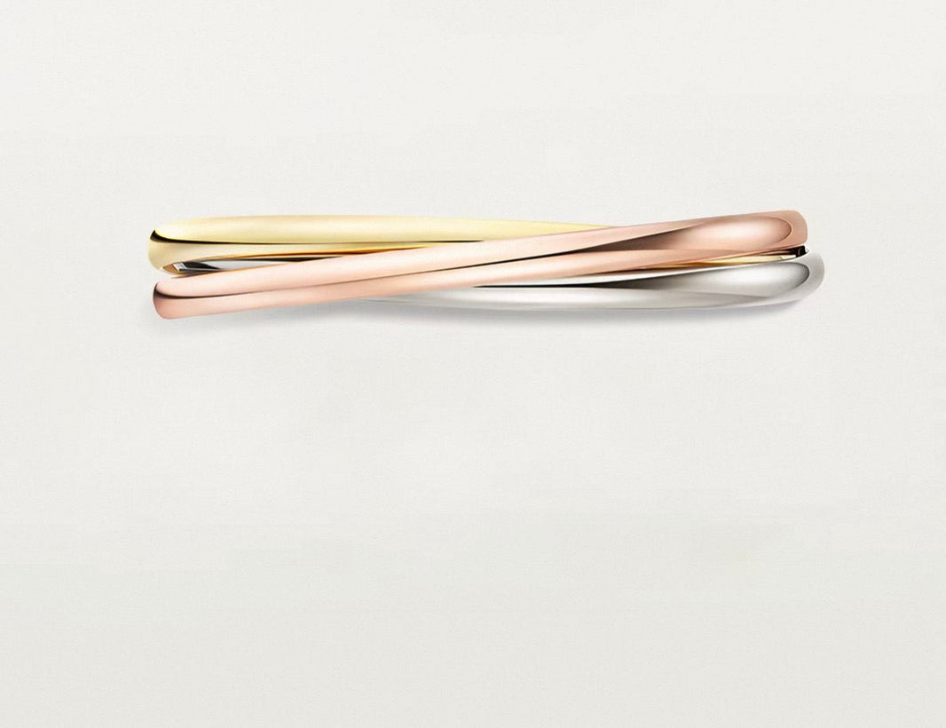 [Super-r13]TRINITY COLLECTION CLASSIC THREE-COLOUR GOLD TRIPLE BAND BANGLE