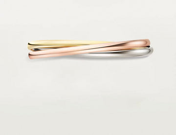 [Zalyn]TRINITY COLLECTION CLASSIC THREE-COLOUR GOLD TRIPLE BAND BANGLE