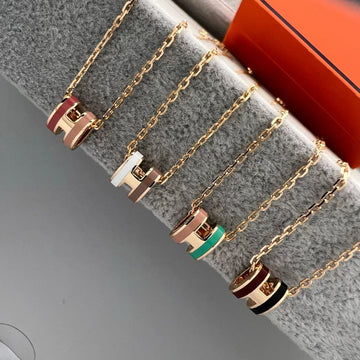 {"[Super CiCi]MINI TWO-TONE H PENDANT NECKLACE"}