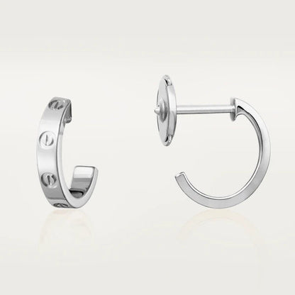 [Super Jewellery]LOVE EARRINGS 2.65MM SILVER