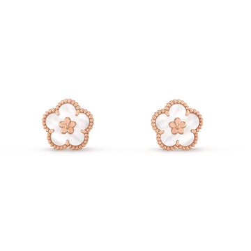[Super CiCi ]GLÜCKSRINGE IN ROSÉGOLD MIT WEISSEM PERLMUTT