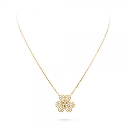 [Super Jewellery]FLOWER DIAMOND NECKLACE